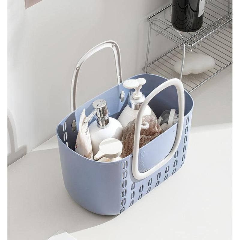 Cesto portaoggetti da doccia portatile con manici rinforzati, contenitore in plastica con fori di drenaggio per dormitorio, palestra, bagno, viaggio, portaoggetti per articoli da toeletta