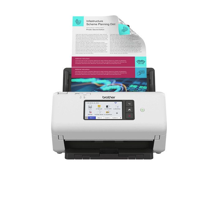 Document Scanner - BROTHER - ADS-4700 - Duplex - Ethernet/Wi-Fi/Wi-Fi Direct - 40 Ppm/80 Ipm