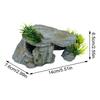 Reptile Hide Cave with Basking Platform Natural Rock Style Shelter Aquarium Decoration for Reptiles Freshwater Fish Shrimp