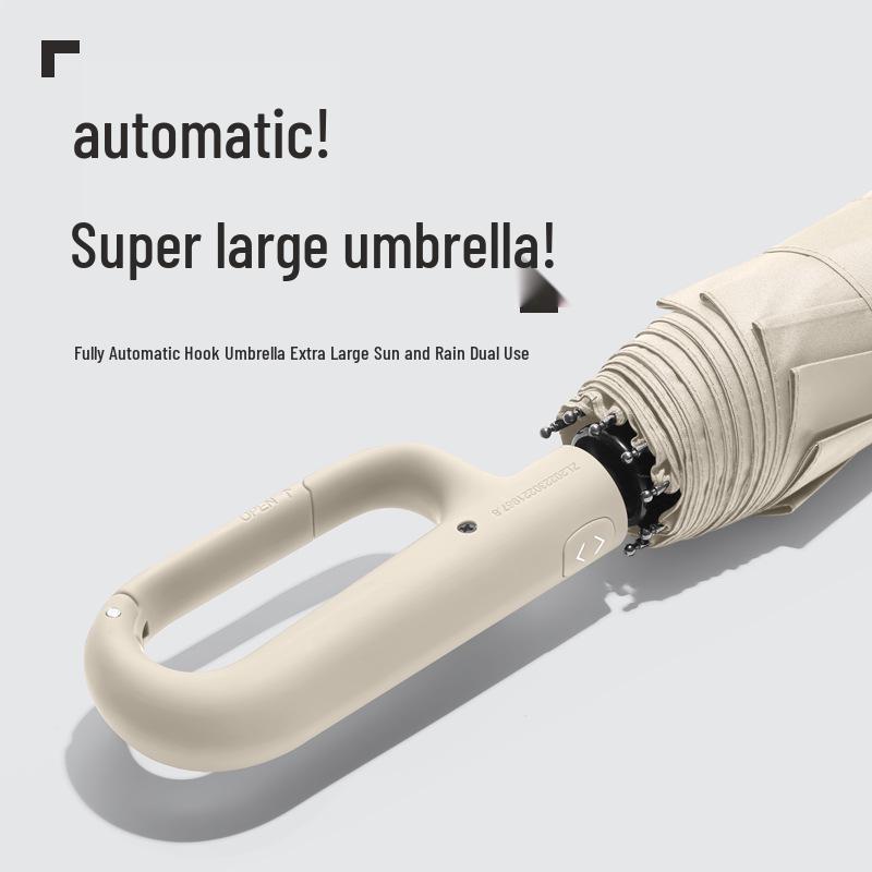Extra Stort Automatiskt Fällbart Paraply: Sol- och regnskydd för män och kvinnor, Anpassningsbar reklam.
