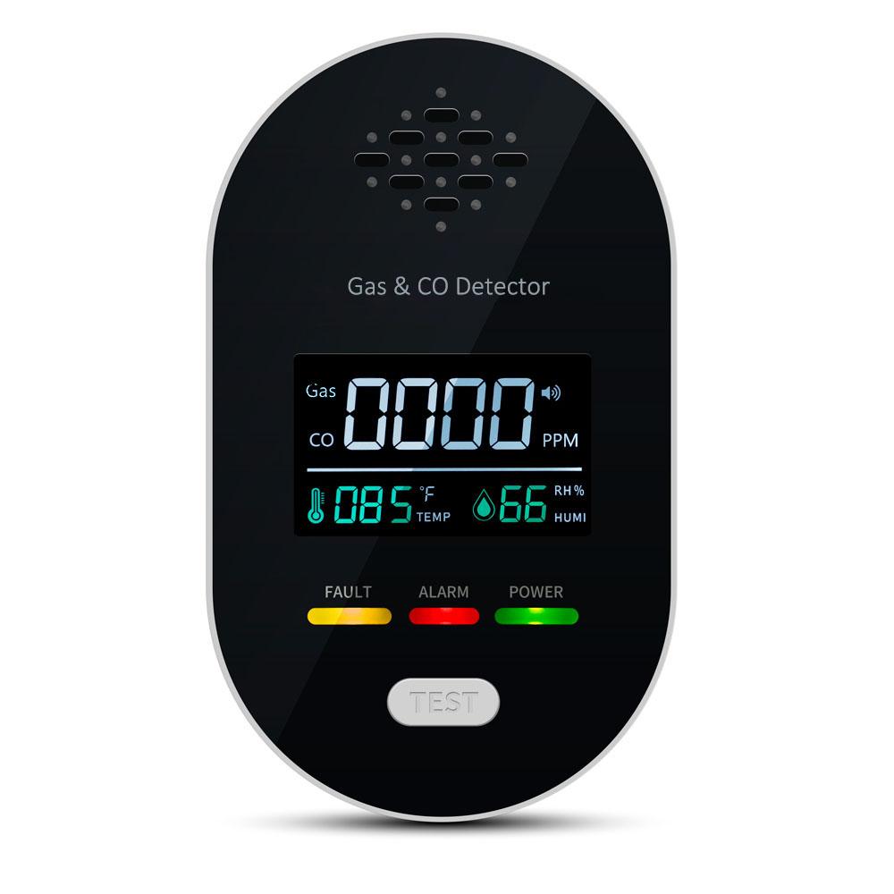 

Yieryi Plug-In Carbon Monoxide Gas Detector 4-In-1 Alarm With Temperature Humidity Display Sound Light Sensor For Home Safety чорний