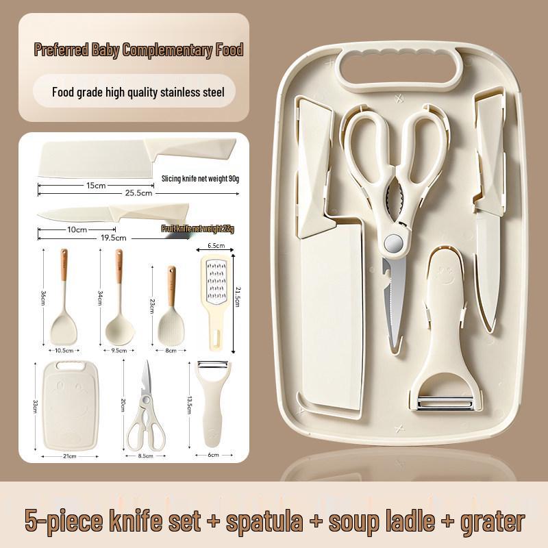 Multi-Functional Baby Food Cutting Board & Knife Set