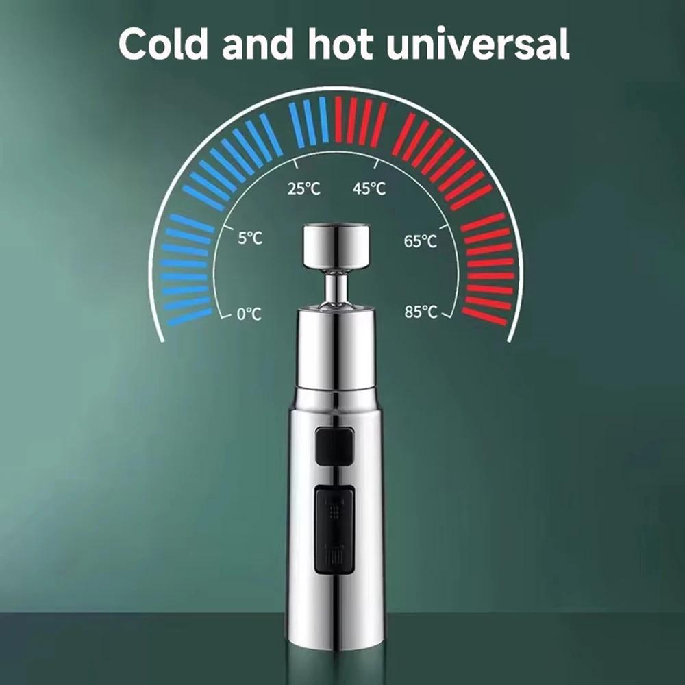 Uniwersalny przedłużacz do kranu kuchennego 3 tryby Zwiększający Ochrona przed rozpryskiem Obrotowy o 360° Oszczędzacz wody do kranu Domowy przedłużony filtr prysznicowy