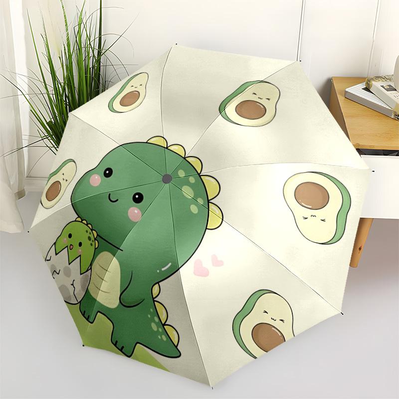 1pc Dinosaur Avocado Automatic Open/Close, 8-Rib Durable Frame, Compact Folding, Elegant Man/Women's Travel081