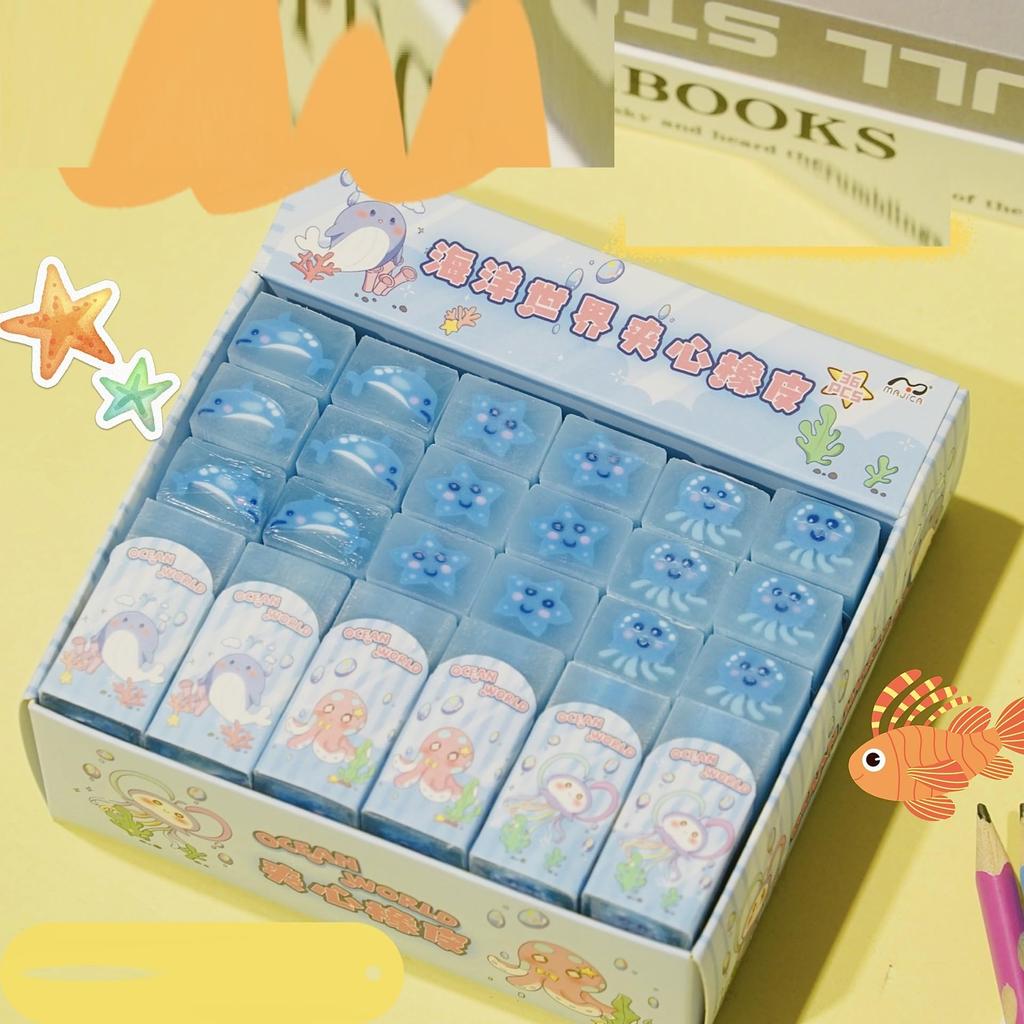 Bethany Home Eraser 3 Types of Animal Cute Mini Pencil Eraser Party School Creative School Red 36-Piece Set, Shapes, Pack, Kids' Supplies, Supplies,