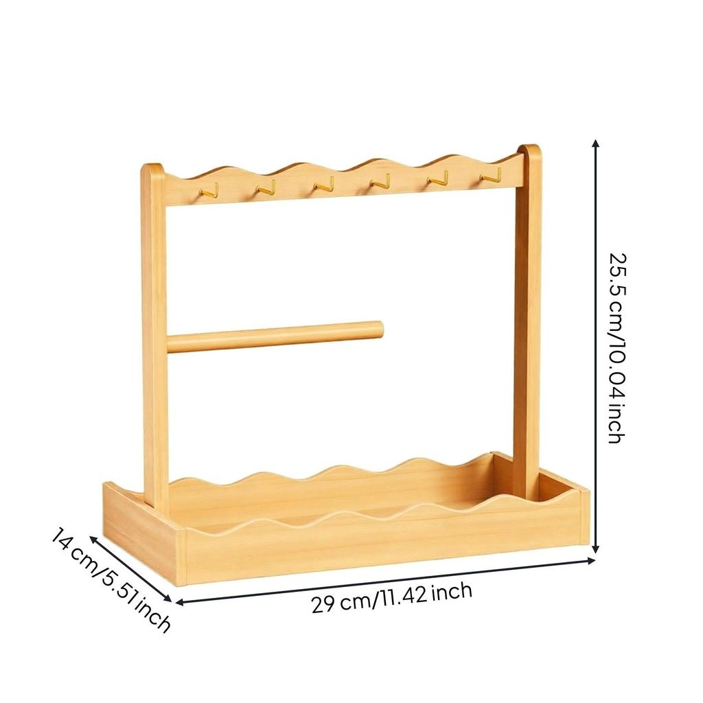 Wooden Entryway Organizer Rack Multi-Functional for Hallway