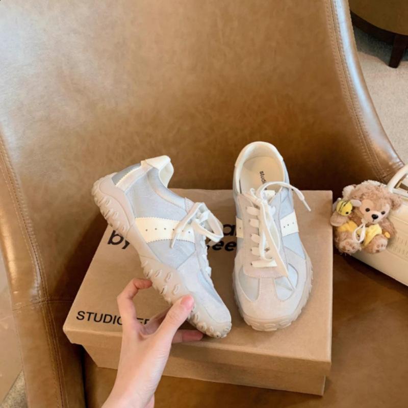 

Small size height increase ballet style female dad shoes platform leather casual sports shoes white shoes 40