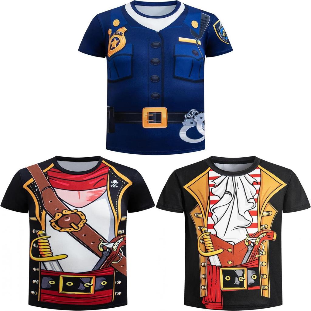 Wacky Spoof Pirate Digital Print T Shirt With Breathable Polyester For Youth Summer Casual Wear