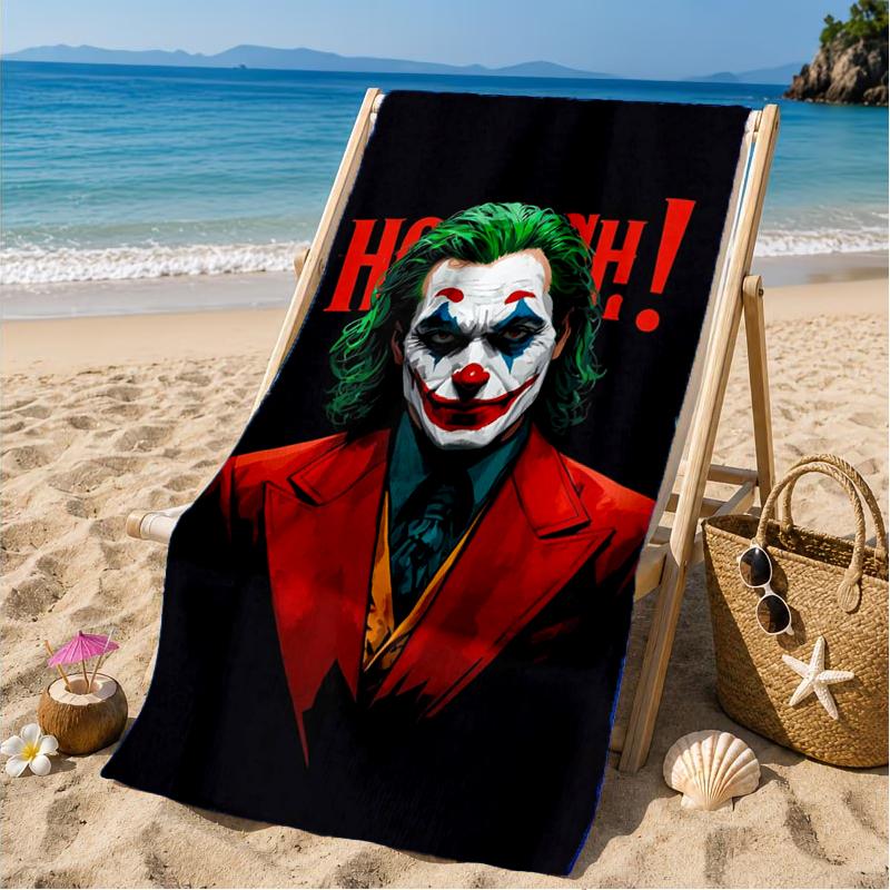 Cool Clown Pattern Beach Towel, Microfiber Beach Towel, Perfect For Pool, Beach, Travel, Home Decor Beach Party Fan Gifts