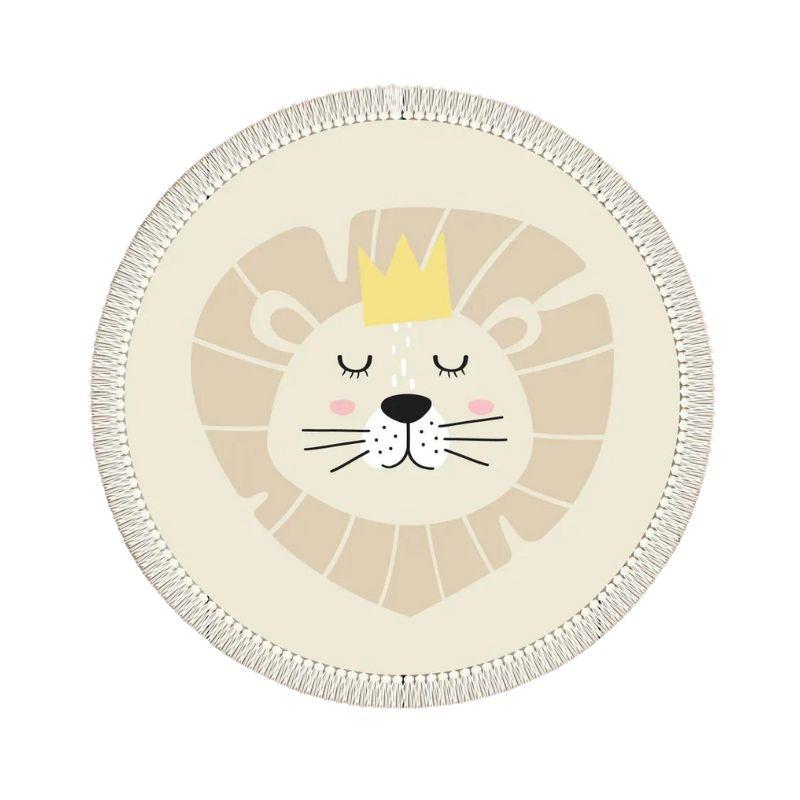 Round Fluffy Carpet For Living Room With Tassels,White Hairy Nursery Play Mat For Children,Soft Plush Bedroom Rugs For Kids