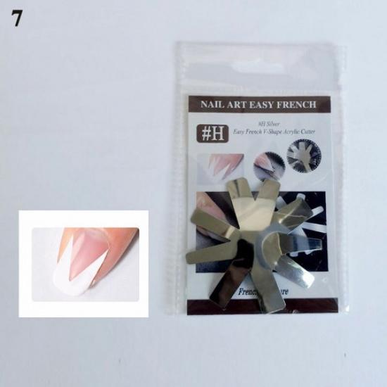Nail Art Tool Stencil French Tip Smile Line Multi-Sizes Easy Edge Cutter Trimme^