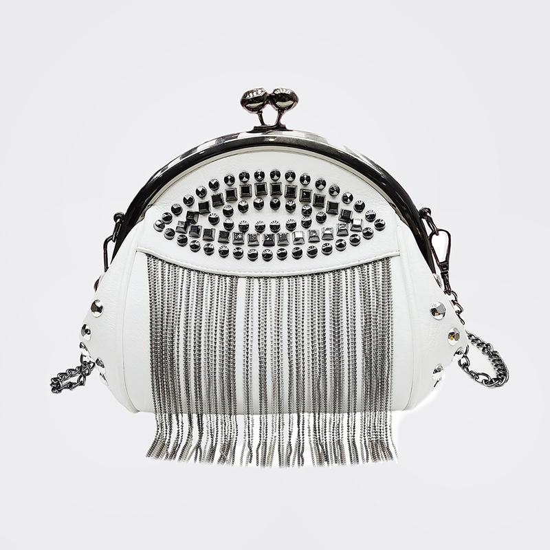 Сумка через плечо на одно плечо с кисточкой в стиле ретро повседневная женская сумка белый 2790₽
