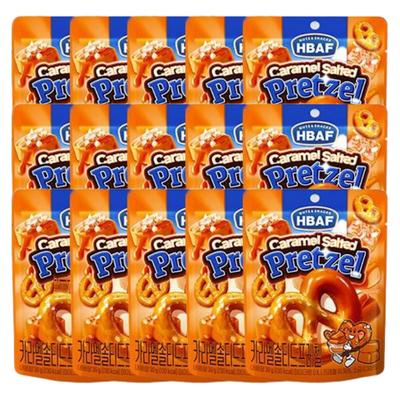 HBAF Caramel Salted Pretzel Sweet Savory Crunchy Snack 30g X 5 Pouches (3 Pack)