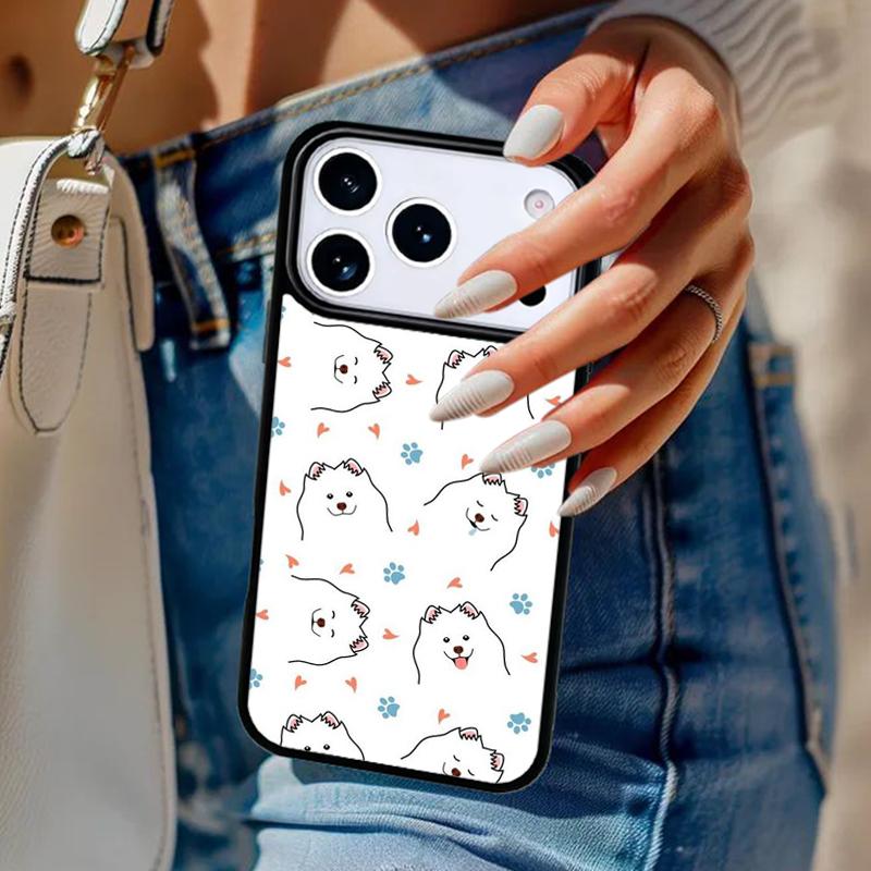 Samojeden Welpen Handyhülle Für iPhone 17 Air 14 15 13 12 Max Hülle Für Apple 16e 11 Pro Max Plus Coque