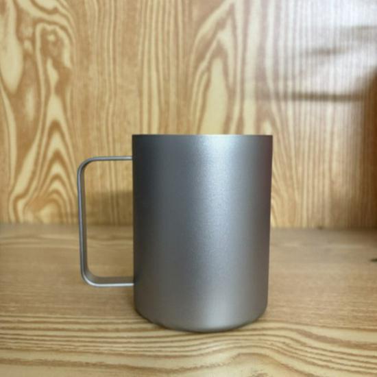 

Portable Folding Titanium Camping Mug with Lid - Double-Layer, Anti-Scald Handle for Outdoor Coffee or Water Boiling. 350ml