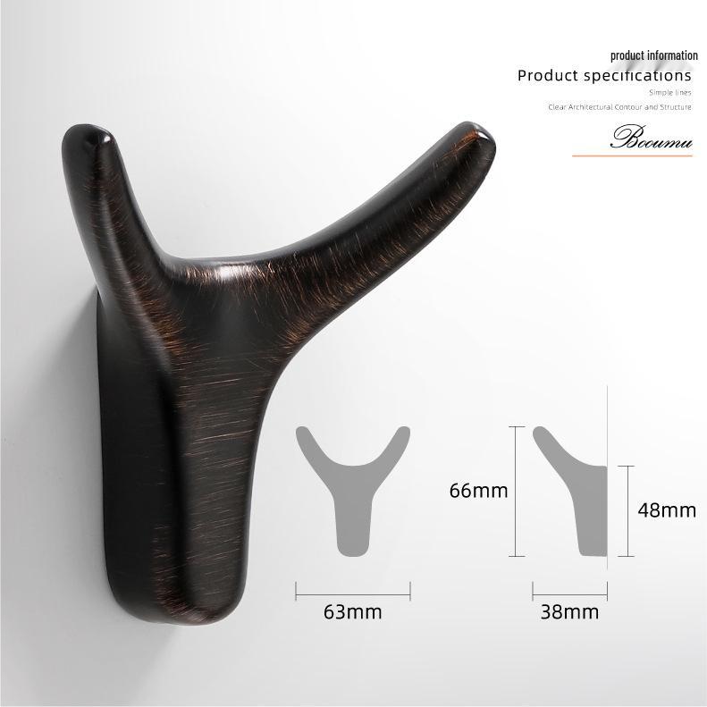 Modern Nordic Cow Horn Metal Wall Hook for Bathroom or Wardrobe