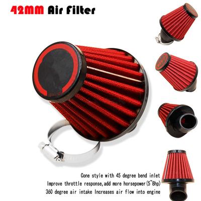 Filtro Aria Pod a Forma di Fungo Rosso 42mm per Motociclette Dirt Bike Angolato a 45° 150-250cc