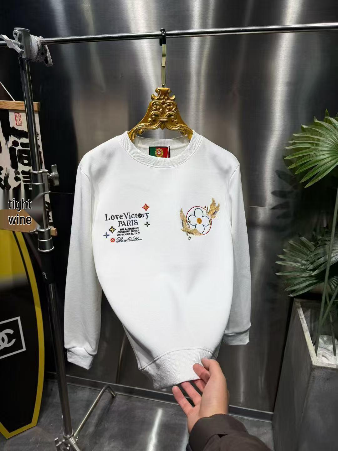 

Men s Trendy Long Sleeve Graphic Sweatshirt - Casual, Warm Fleece-Lined Autumn/Winter Top XL (120-135 Jin) белый