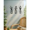 3-Piece Metal Flower Wall Art with Detachable Vase, Rustic Boho Farmhouse Decor