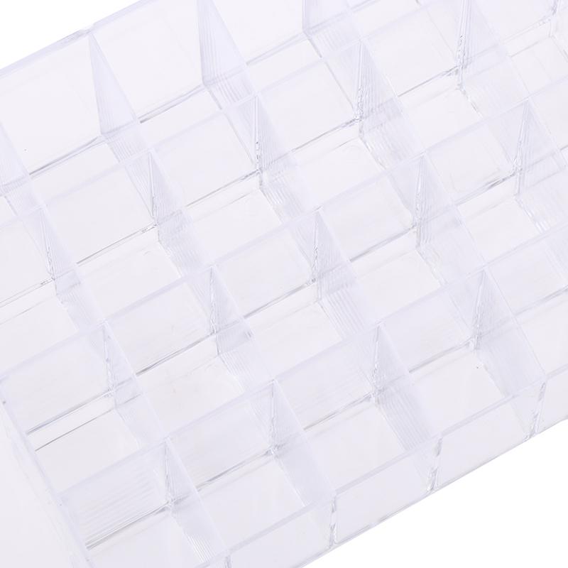 Cutie de depozitare pentru organizator de machiaj din acrilic transparent cu 24 de grile. Display pentru lac de unghii pentru ruj