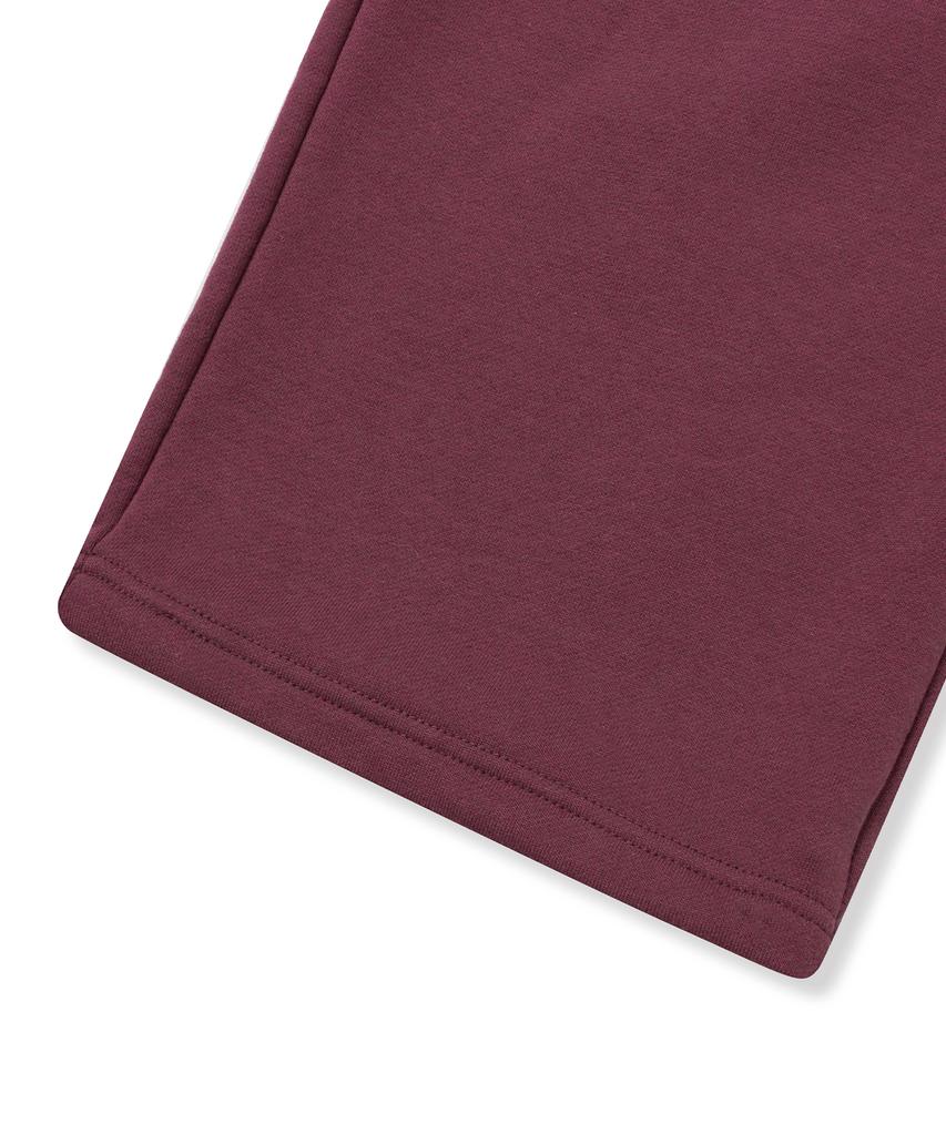 BROWNBREATH Tag Wide Sweat Pants - Burgundy