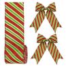 5 Yards Christmas Wired Ribbon 2.48" Red Green Polka Dot/Stripe/Swirl Christmas Wrapping Ribbon for Xmas Tree Wreath Bow Gift Wrapping DIY Crafts
