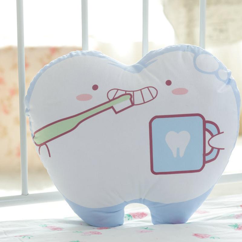 Washable Tooth Plush Pillows Cute Smile Teeth Soft Sofa Cushion Home Decoration Birthday Gift For