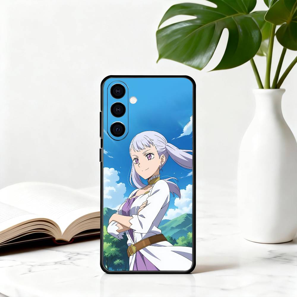 B-Black C-Clover N-Noelle S-Silva Phone Case For Samsung Galaxy A73,A72,A71,A70,A53,A52,A51,Soft Silicone Black Cover