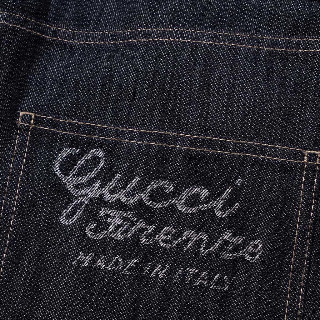 GUCCI Denim Pants With Jacquard Detail Jeans Men's Dark Blue 779657-XDCWP-4759