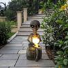 Solar Alien Statue Small Resin Landscape Figure Collectible Sci-Fi Solar Light Decoration for Outdoor Patio Garden Lawn Balcony