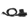 Radio Walkie Talkie Adapter Cable 90cm U94 PTT Push To Talk Headset Cable Plug Connector Cable for