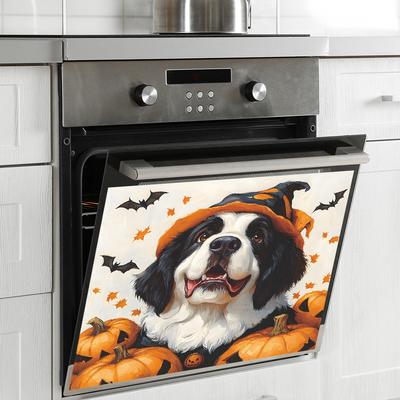 Halloweenowy Kreskówkowy Pies Dynia Kuchnia Restauracja Zmywarka Naklejki Dekoracyjne