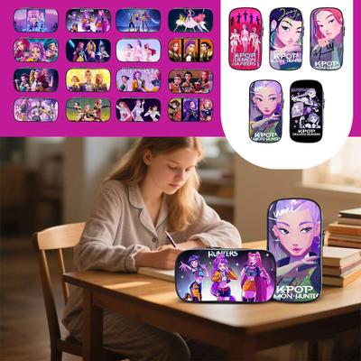 KPOP Mädchen Cartoon Federmäppchen Grundschule Federmäppchen Schreibwarentasche Kinder Federmäppchen Anime-Druck