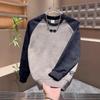 Korean Version of Crew Neck Sweater Men's Trend Color Matching Student Pullover Long Sleeve Loose Top T-shirt Autumn Wear