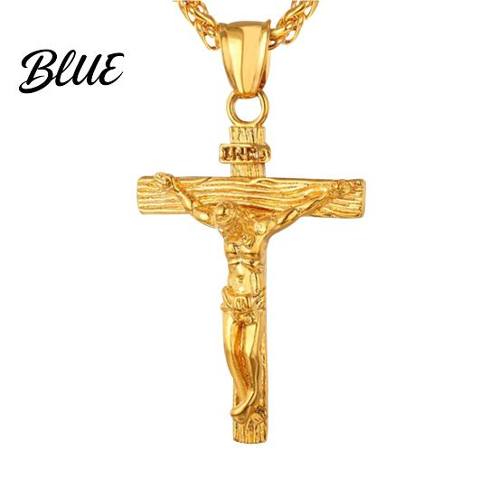 Women Necklace Jesus Pendant Men Cuban Chain Retro Stylish Religious