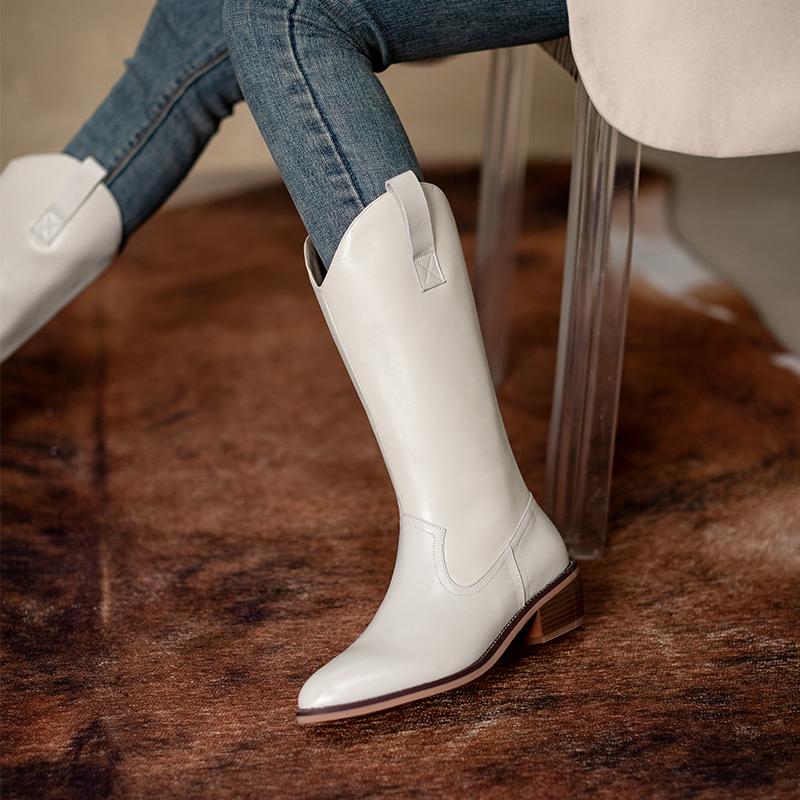 Высококачественные ботинки из коровьей кожи до колена — фото 7