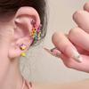 New 1pcs Colorful Geometric Hollow Star Tassel Earrings Trendy Sweet Personalized Hip Hop Earbone Nail Accessories Wholesale