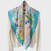 Retro Silk 90cm Square Scarf - Handmade, Luxurious, Light, and Sunscreen Gift for Women