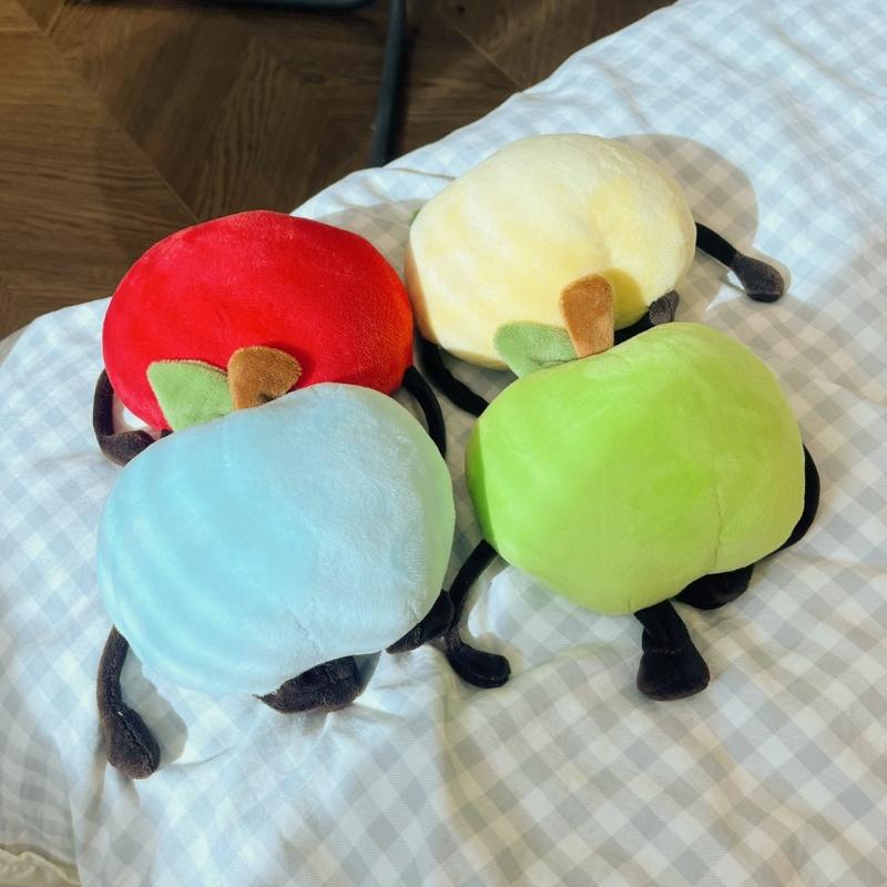 Hra Láska a Deepspace Plyšové panenky jablka Plněné figurky Hračky Sběratelský dárek Kreslený styl Ovocná panenka Dekorace do auta/pokoje