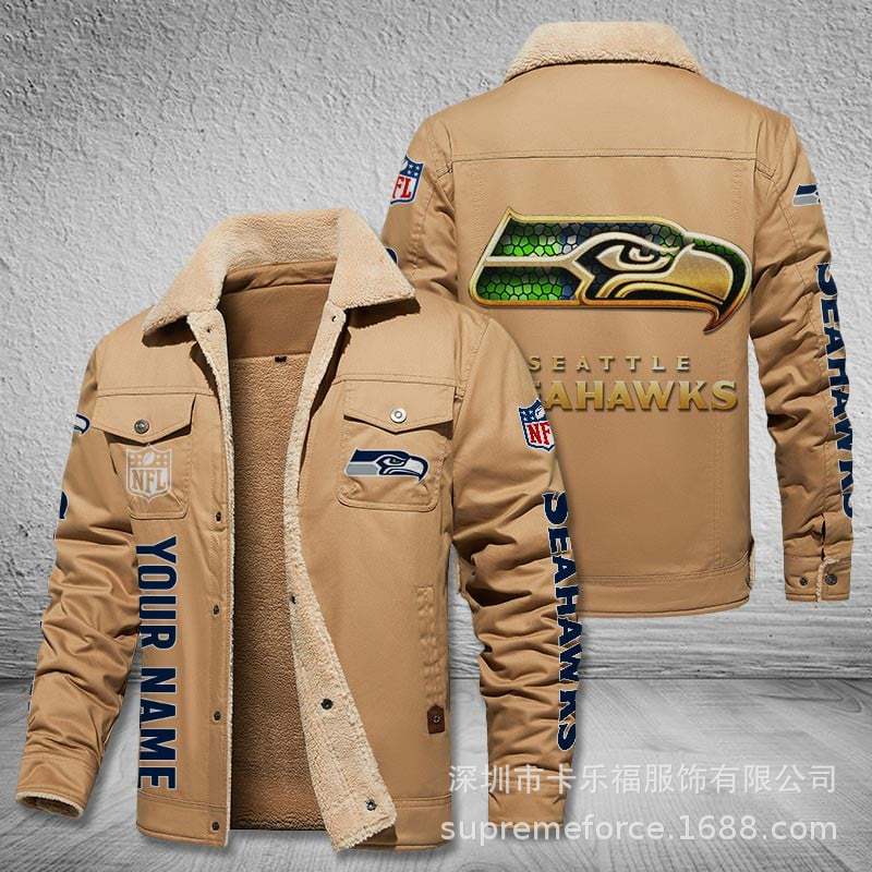 American football team football jersey Philadelphia Eagles jersey autumn and winter velvet cotton jersey sports jacket men's jacket