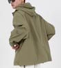 Button Seoul Air Shell Hoodie Windbreaker (Khaki Grey)