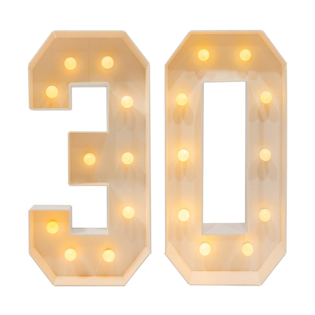 Numero 50 luminoso a LED, decorazione di compleanno in stile vintage, grande sfondo per anniversario da 39" (99 cm) alimentato a batteria per la festa del 50° compleanno
