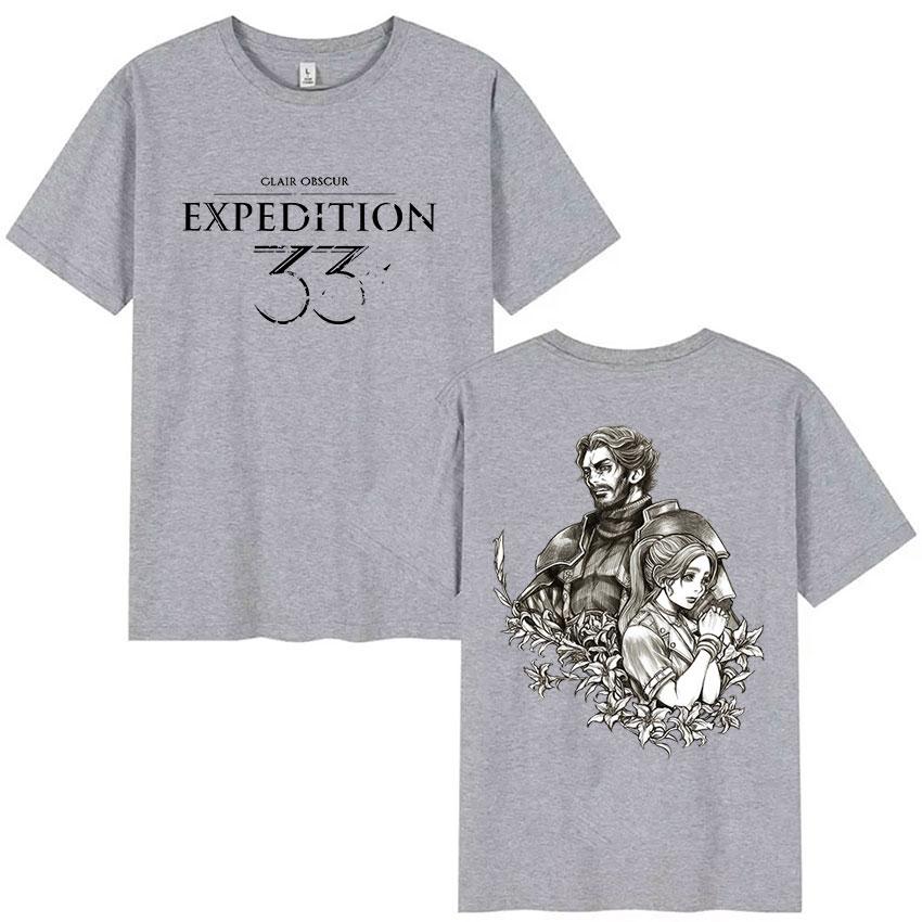 Esquie Game Clair Obscur Expedition 33 Print T Shirt Men Women Classic Cosplay Short Sleeve Tshirt 100 Cotton Tees Streetwear