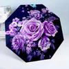 Blue Roses And Butterflies 8-Frame for Travel, camping, Casual Lightweight Portable Umbrella, Essential for every family Holidays Birthday Gift