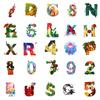 50 Creative Hand-Drawn Alphabet Graffiti Stickers Kids Reward Cartoon Stickers Decorative Stationery Box Diary Rice
