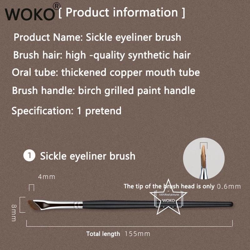 Yeni Orak Eyeliner Fırçası Bıçak Kenar Makyaj Fırçası Likit Eyeliner Fırçası Ultra İnce İnce Eğik Açı Düz Kafa Kaş Fırçası