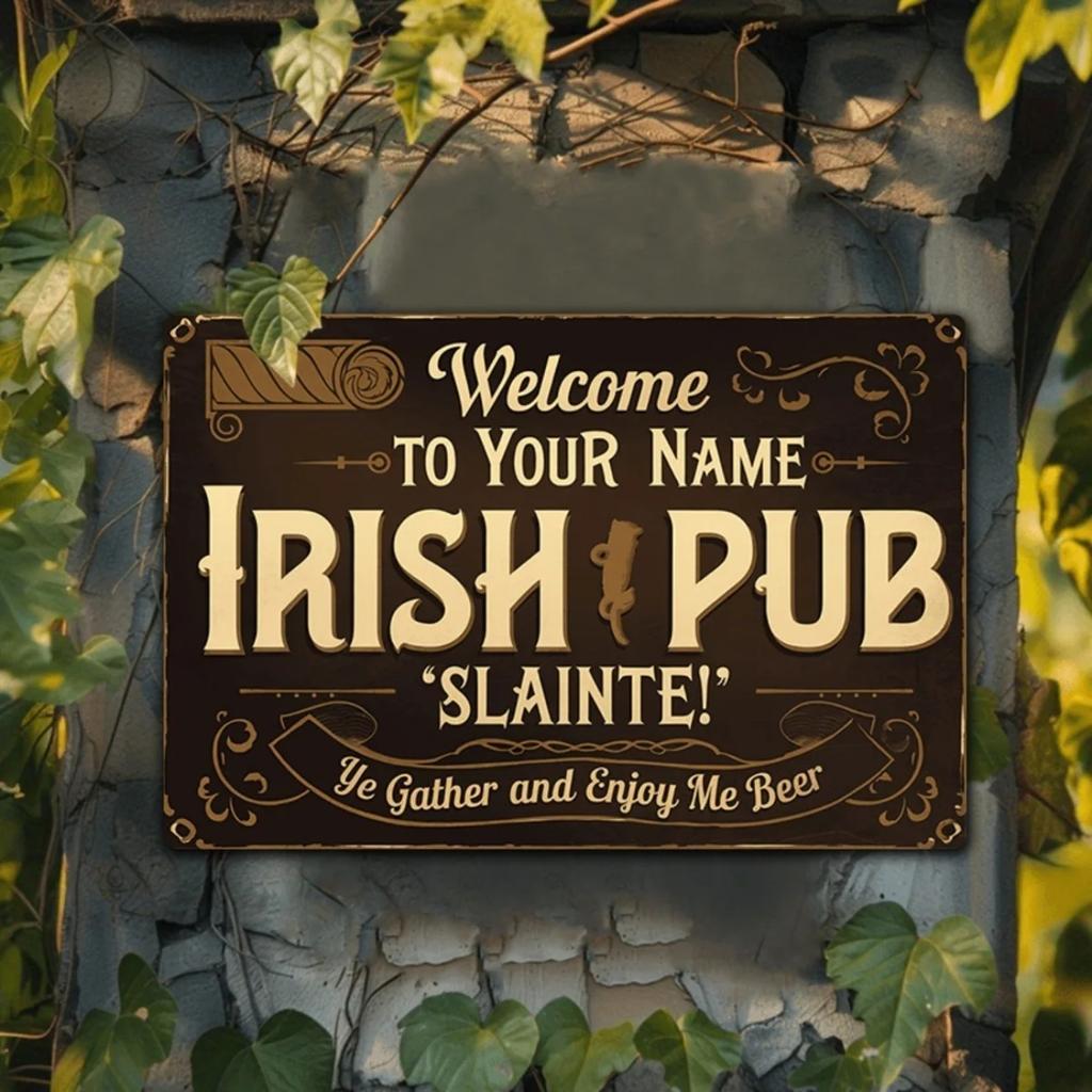 Custom Metal Signage for Pub Decor, Personalized Aluminum Art for Home Bar Wall