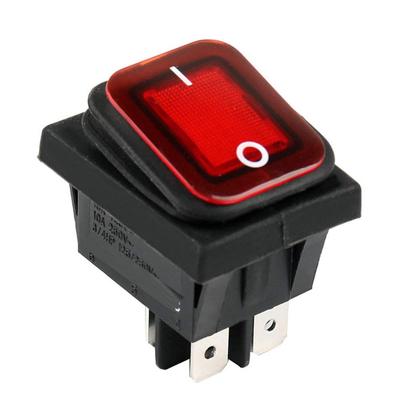 Rectangle Rocker Switch Waterproof 20A 250VAC Illuminated