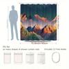 1Pc Mountain Shower Curtain Creative Mountain Pattern Three-Dimensional Color Effect Bathroom Decoration Polyester Fabric Contai