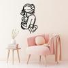 Metal Wall Art Mother and Child 2D Flat Sculpture Family Sign Minimalist Decor for Living Room First Mother's Day Gift for New Mom